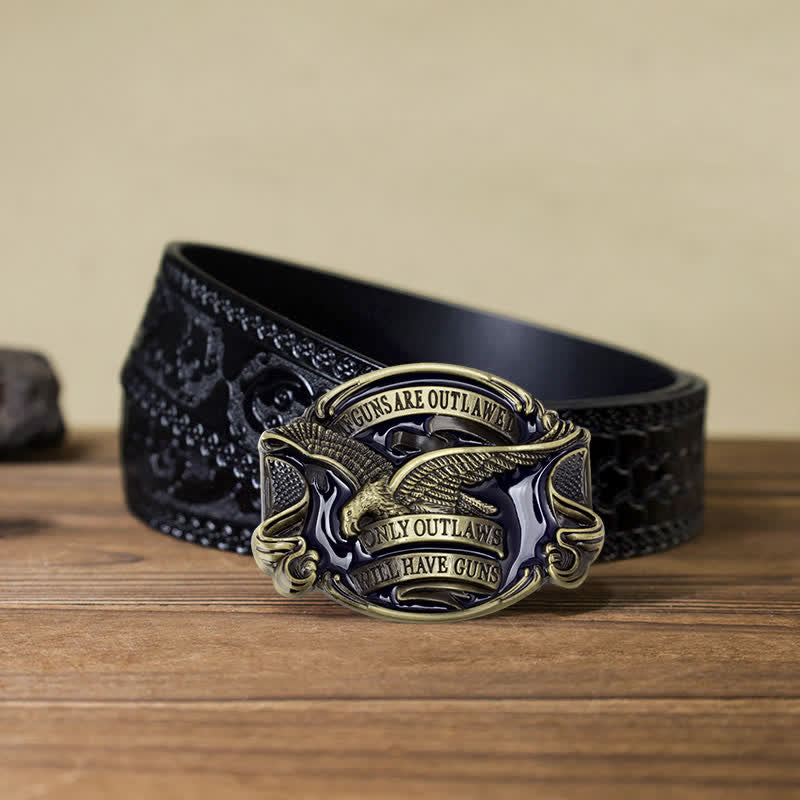 Herren-DIY-Adler-Schnallen-Ledergürtel