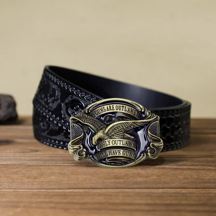 Herren-DIY-Adler-Schnallen-Ledergürtel
