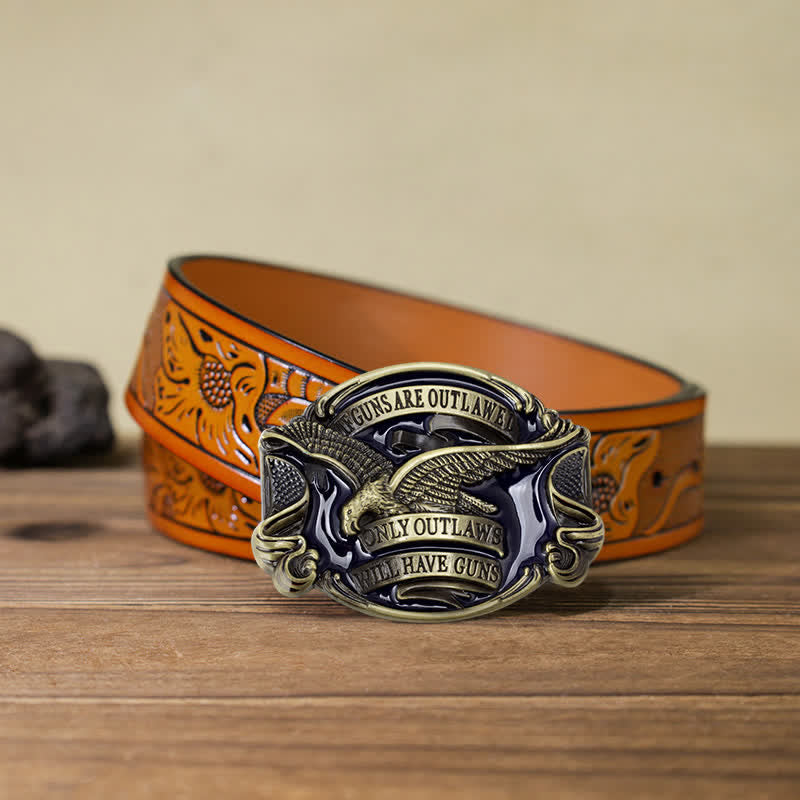 Herren-DIY-Adler-Schnallen-Ledergürtel