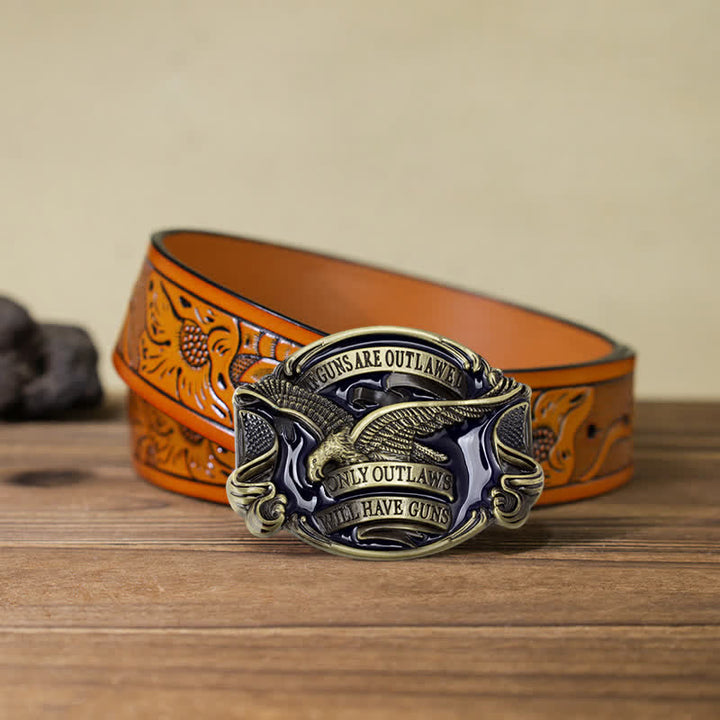 Herren-DIY-Adler-Schnallen-Ledergürtel