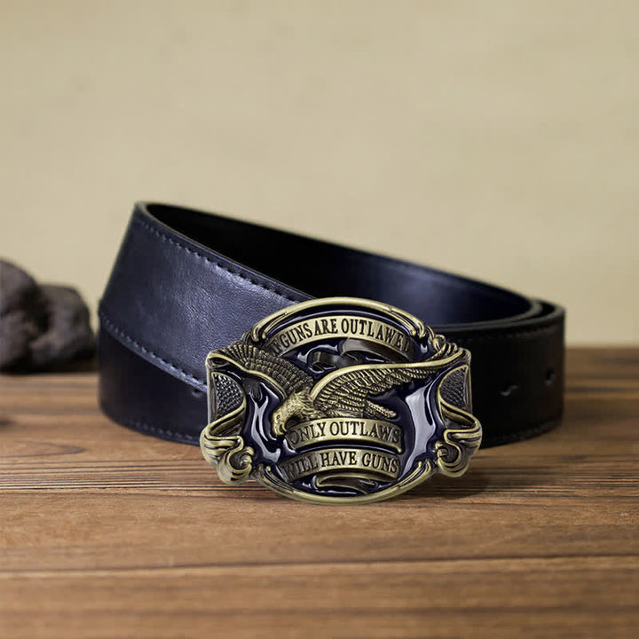 Herren-DIY-Adler-Schnallen-Ledergürtel