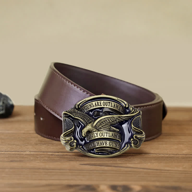 Herren-DIY-Adler-Schnallen-Ledergürtel
