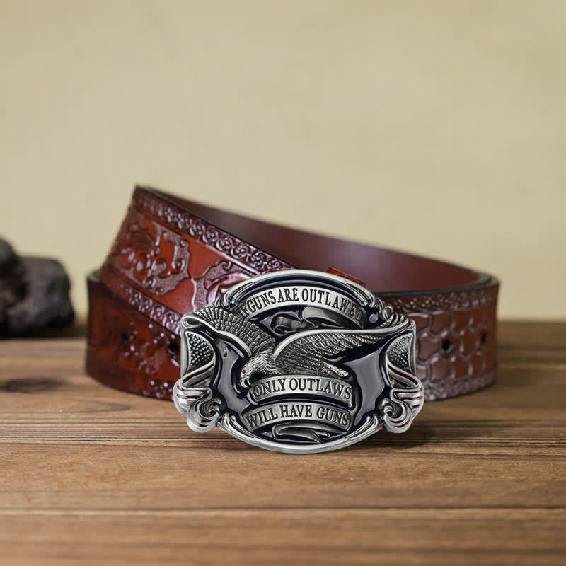 Herren-DIY-Adler-Schnallen-Ledergürtel