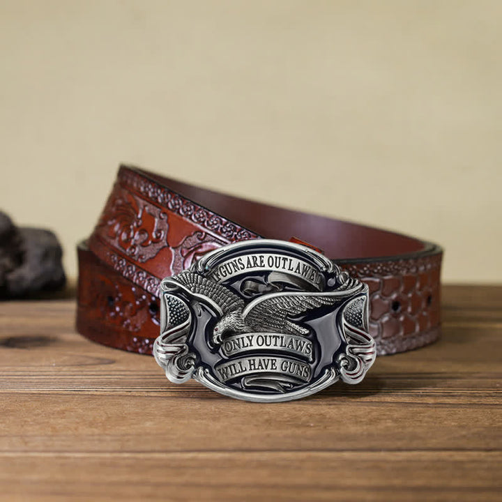 Herren-DIY-Adler-Schnallen-Ledergürtel