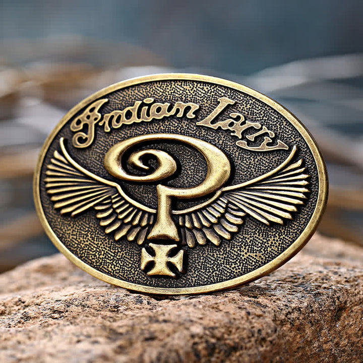 DIY Indian Larry Frageflügel-Schnallen-Ledergürtel für Männer