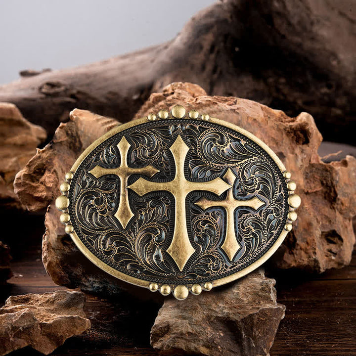 Herren DIY Leder Gürtel mit Schnalle in Kreuz-Design