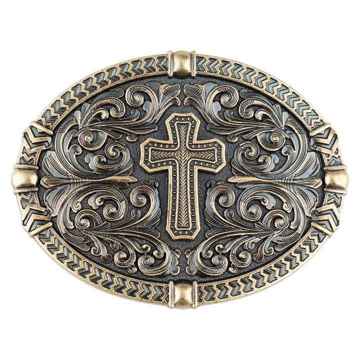 Herren DIY Center Cross Attitude Schnalle Ledergürtel
