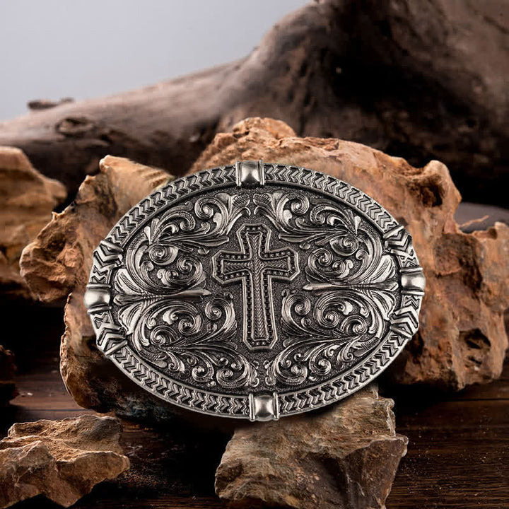Herren DIY Center Cross Attitude Schnalle Ledergürtel