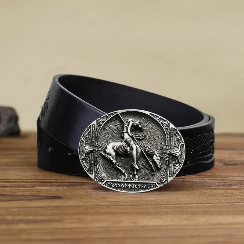 Herren DIY Rodeo Ritter mit Speerschnalle Ledergürtel