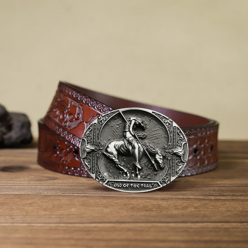 Herren DIY Rodeo Ritter mit Speerschnalle Ledergürtel
