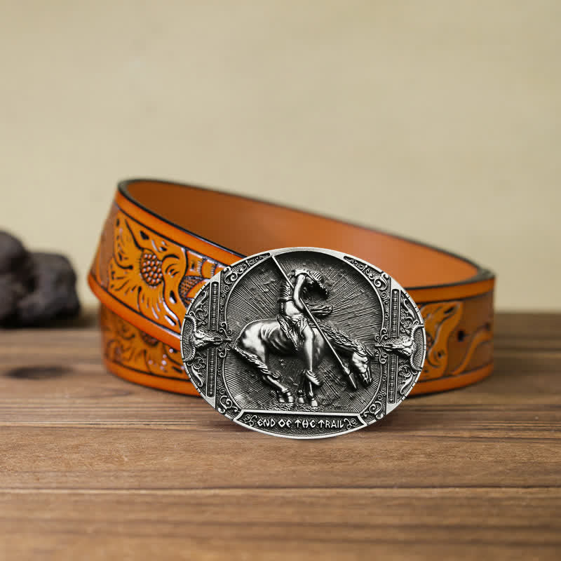 Herren DIY Rodeo Ritter mit Speerschnalle Ledergürtel