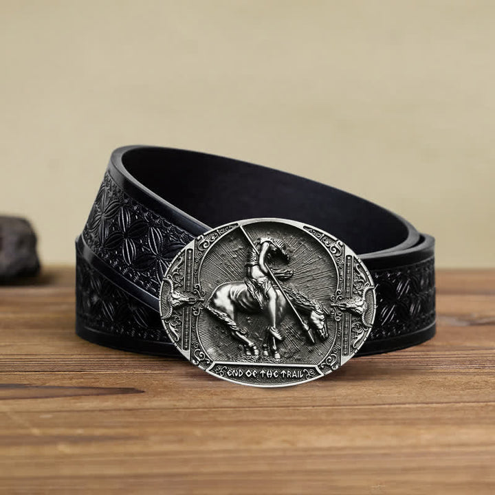 Herren DIY Rodeo Ritter mit Speerschnalle Ledergürtel