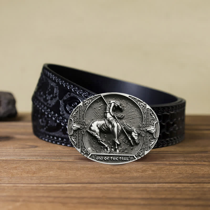 Herren DIY Rodeo Ritter mit Speerschnalle Ledergürtel