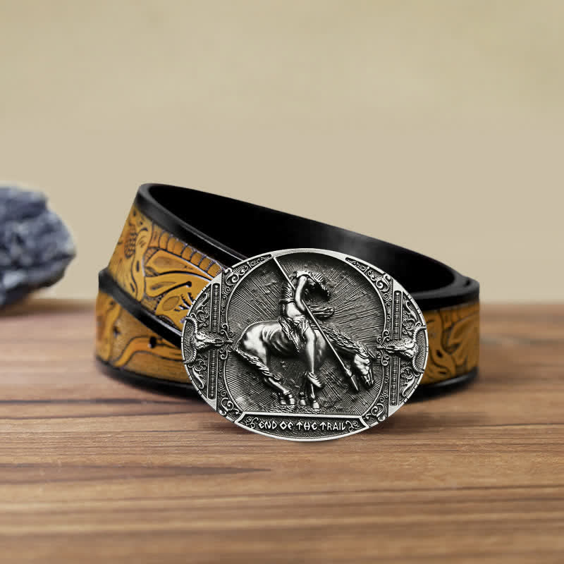Herren DIY Rodeo Ritter mit Speerschnalle Ledergürtel