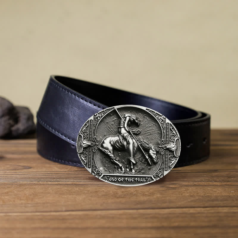 Herren DIY Rodeo Ritter mit Speerschnalle Ledergürtel