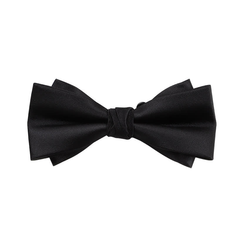 Herren Gentleman einfarbige doppellagige Fliege