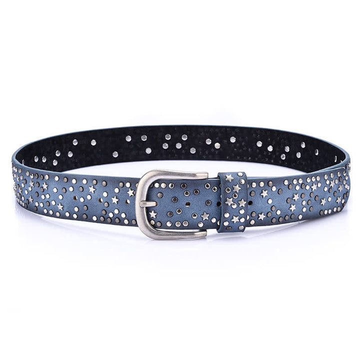Mit Nieten besetzter Ledergürtel „Starry Night“ für Damen