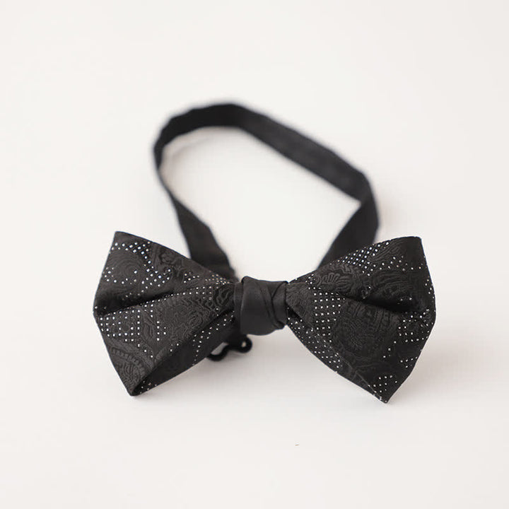 Herren-Noble-Schwarze-Mikro-Muster-Fliege