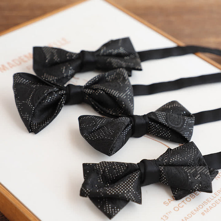 Herren-Noble-Schwarze-Mikro-Muster-Fliege
