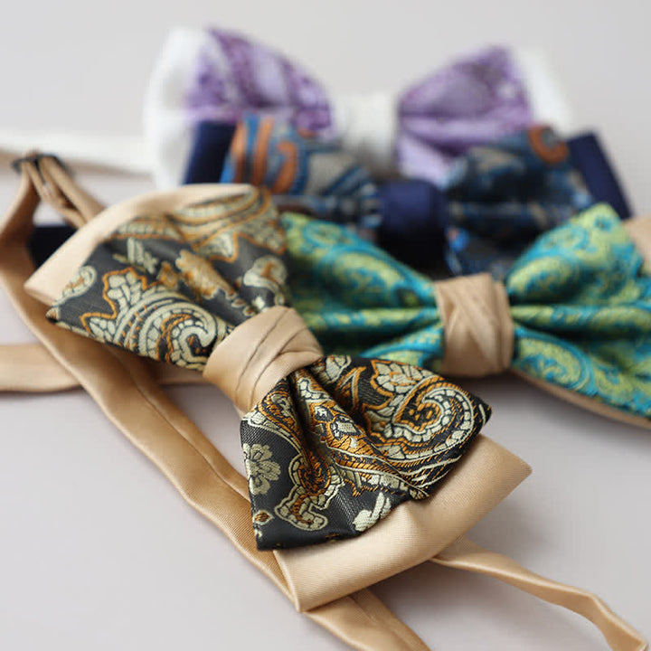 Herren Vintage Paisley zweilagige Fliege