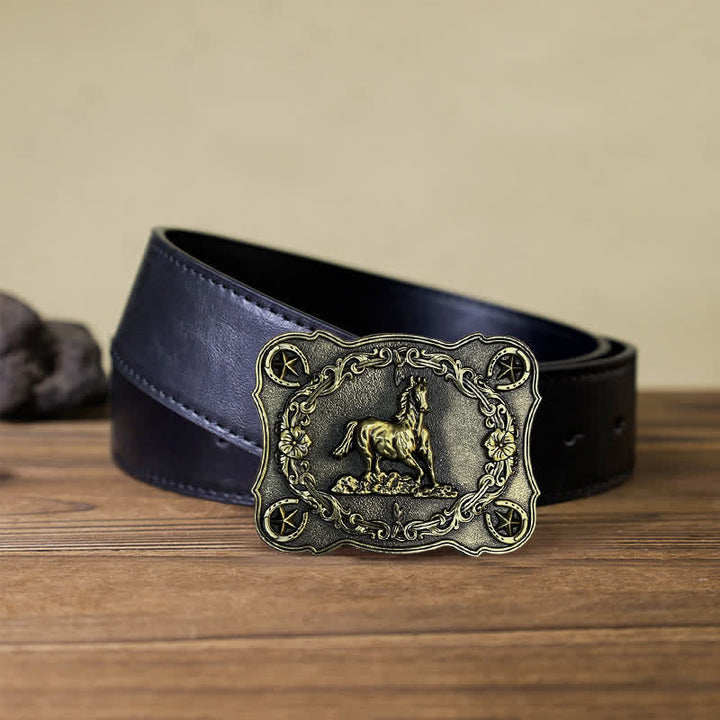 Herren DIY wilder Rennpferd-Schnallengürtel aus Leder