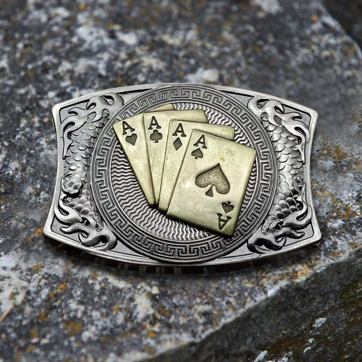 Herren DIY Gold Poker Verstecktes Klappmesser Ledergürtel