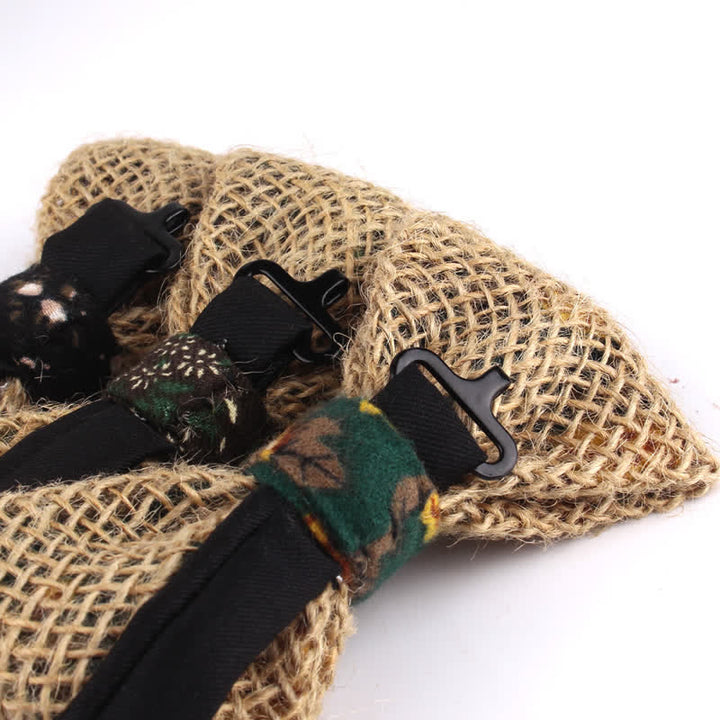 Rustikale Herren-Fliege aus Baumwolle und Leinen im Patchwork-Design