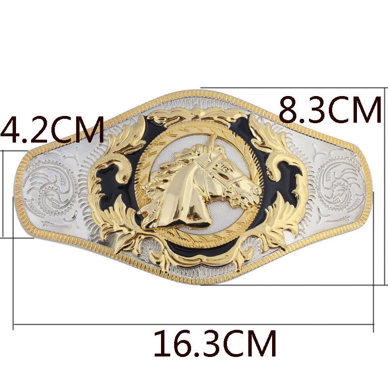 Herren-DIY-Western-Gürtel mit goldener Tierschnalle aus Leder - image 4