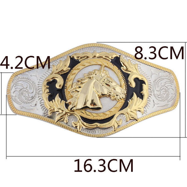 Herren-DIY-Western-Gürtel mit goldener Tierschnalle aus Leder - image 4