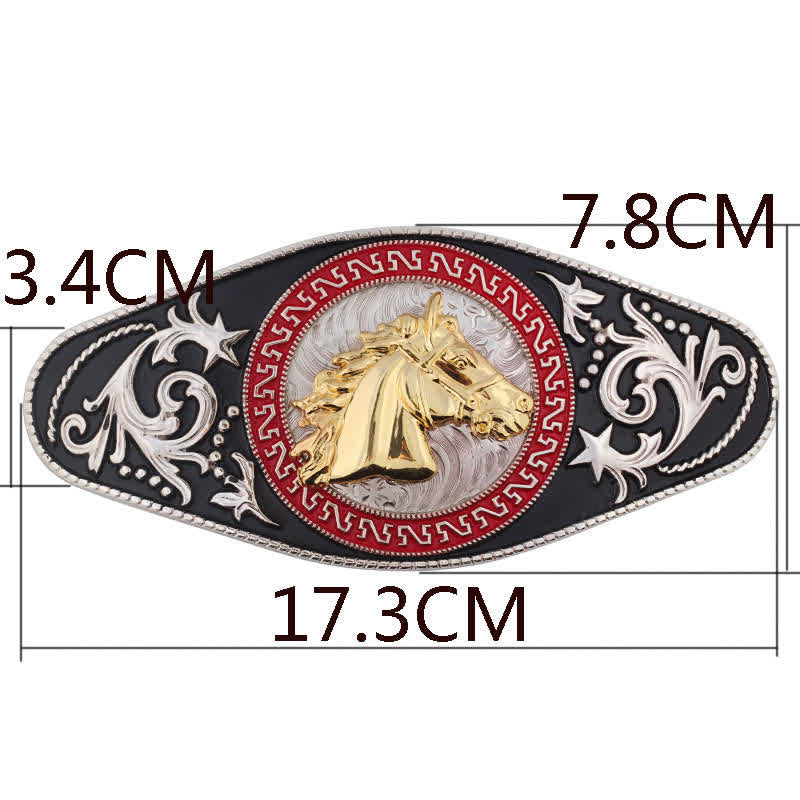 Herren DIY Western Schwarz-Gold Tier-Schnalle Ledergürtel - image 15