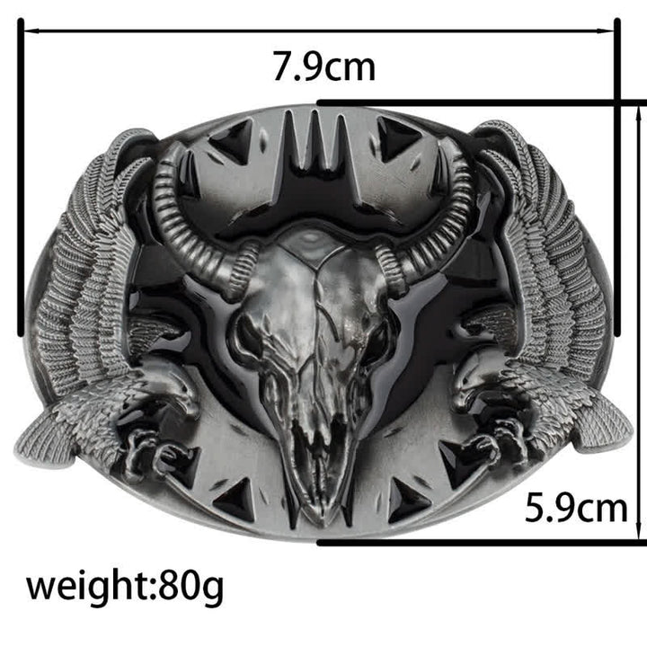 Herrengürtel DIY Vintage Bull &amp; Dual Eagles Schnalle Leder
