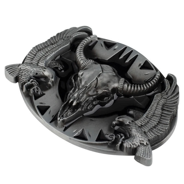 Herrengürtel DIY Vintage Bull &amp; Dual Eagles Schnalle Leder
