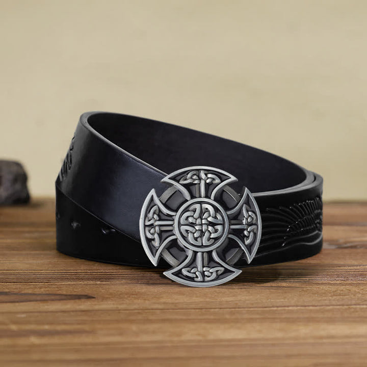 DIY-Wikingerledergürtel für Herren mit keltischem Kreuzknotenschnalle