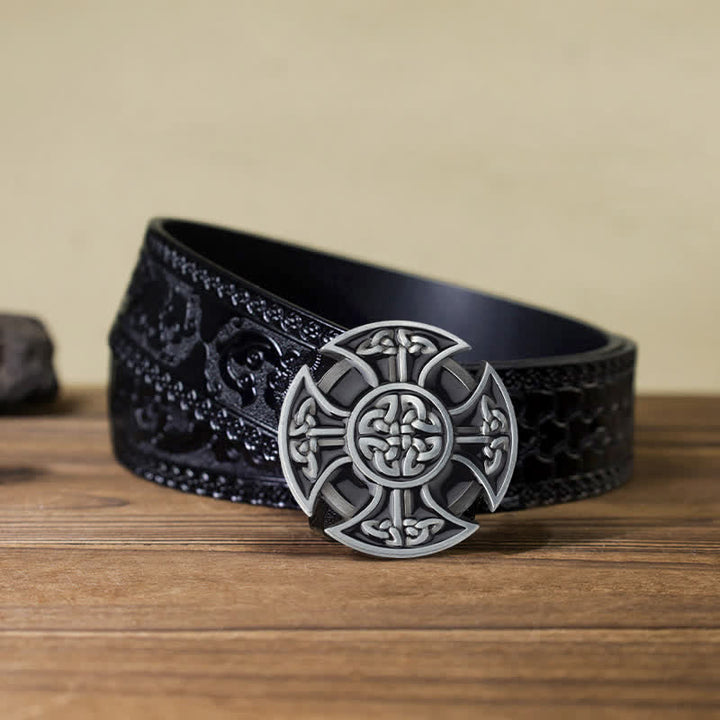 DIY-Wikingerledergürtel für Herren mit keltischem Kreuzknotenschnalle