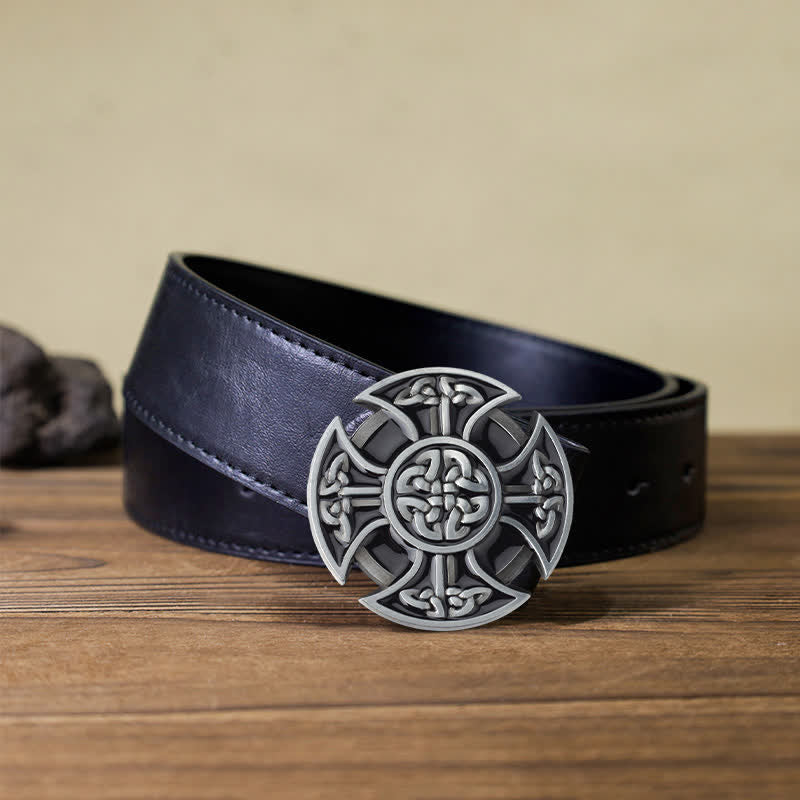 DIY-Wikingerledergürtel für Herren mit keltischem Kreuzknotenschnalle