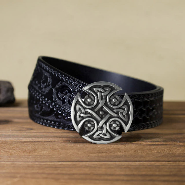 DIY-Wikingerledergürtel für Herren mit keltischem Kreuzknotenschnalle