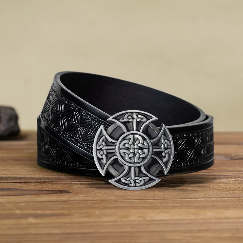 DIY-Wikingerledergürtel für Herren mit keltischem Kreuzknotenschnalle