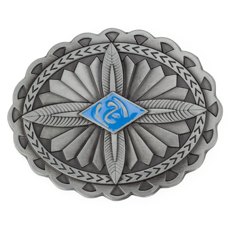 Herren DIY Indianischer Stamm Kreuze Totem Ledergürtel Schnalle