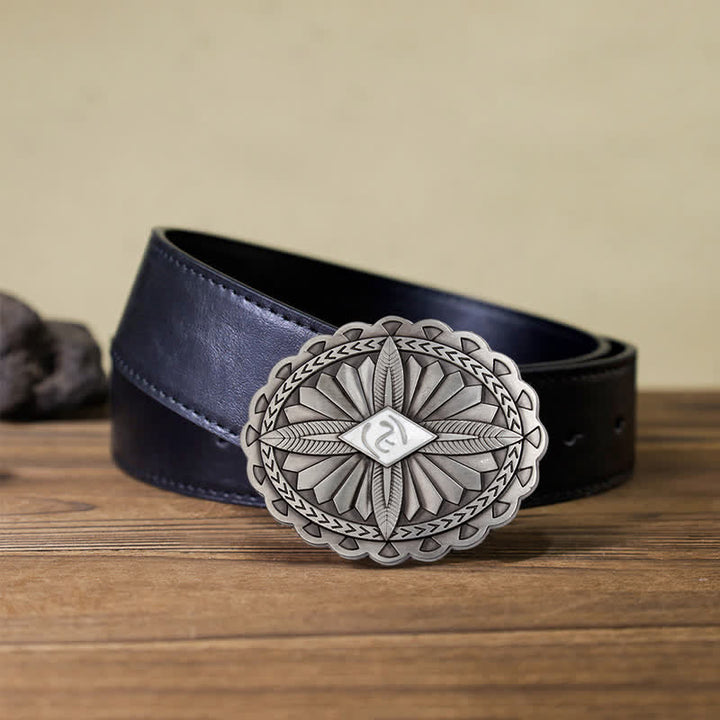 Herren DIY Indianischer Stamm Kreuze Totem Ledergürtel Schnalle