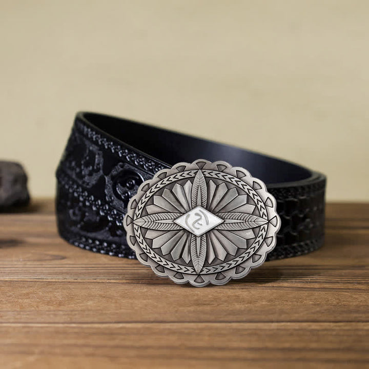 Herren DIY Indianischer Stamm Kreuze Totem Ledergürtel Schnalle
