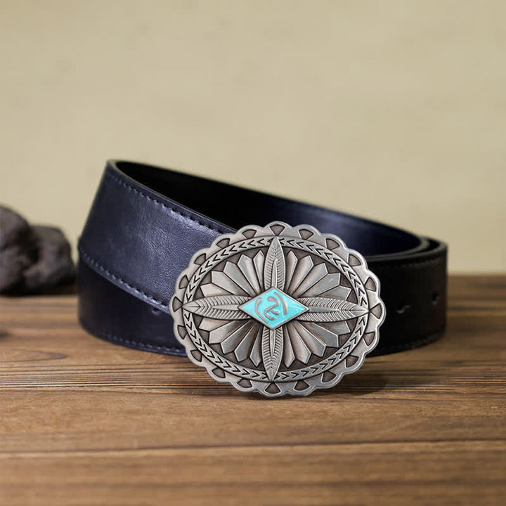 Herren DIY Indianischer Stamm Kreuze Totem Ledergürtel Schnalle