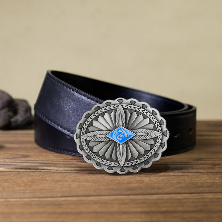 Herren DIY Indianischer Stamm Kreuze Totem Ledergürtel Schnalle