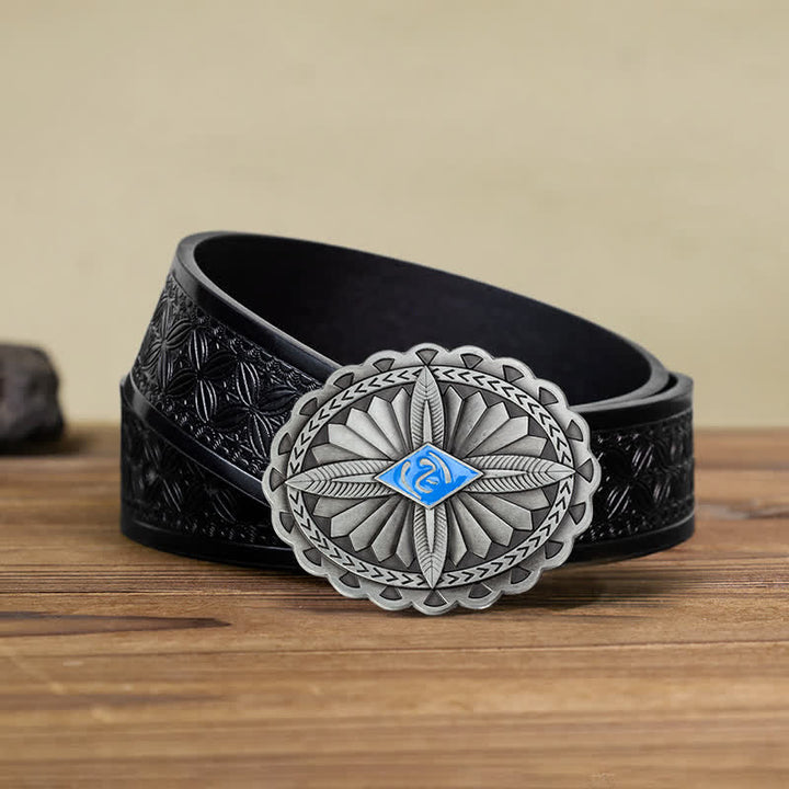 Herren DIY Indianischer Stamm Kreuze Totem Ledergürtel Schnalle