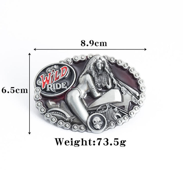 Herren DIY Wild Ride Motorrad-Lady-Schnallenledergürtel