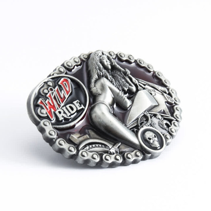 Herren DIY Wild Ride Motorrad-Lady-Schnallenledergürtel