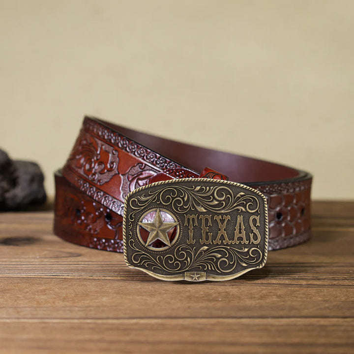 DIY Texas Hollow Pentagramm-Schnallengürtel für Männer