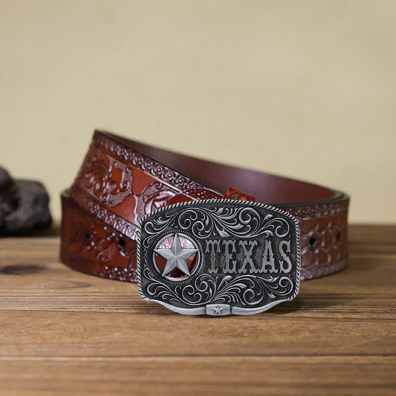 DIY Texas Hollow Pentagramm-Schnallengürtel für Männer