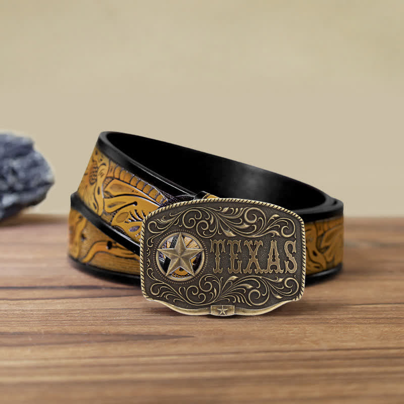 DIY Texas Hollow Pentagramm-Schnallengürtel für Männer