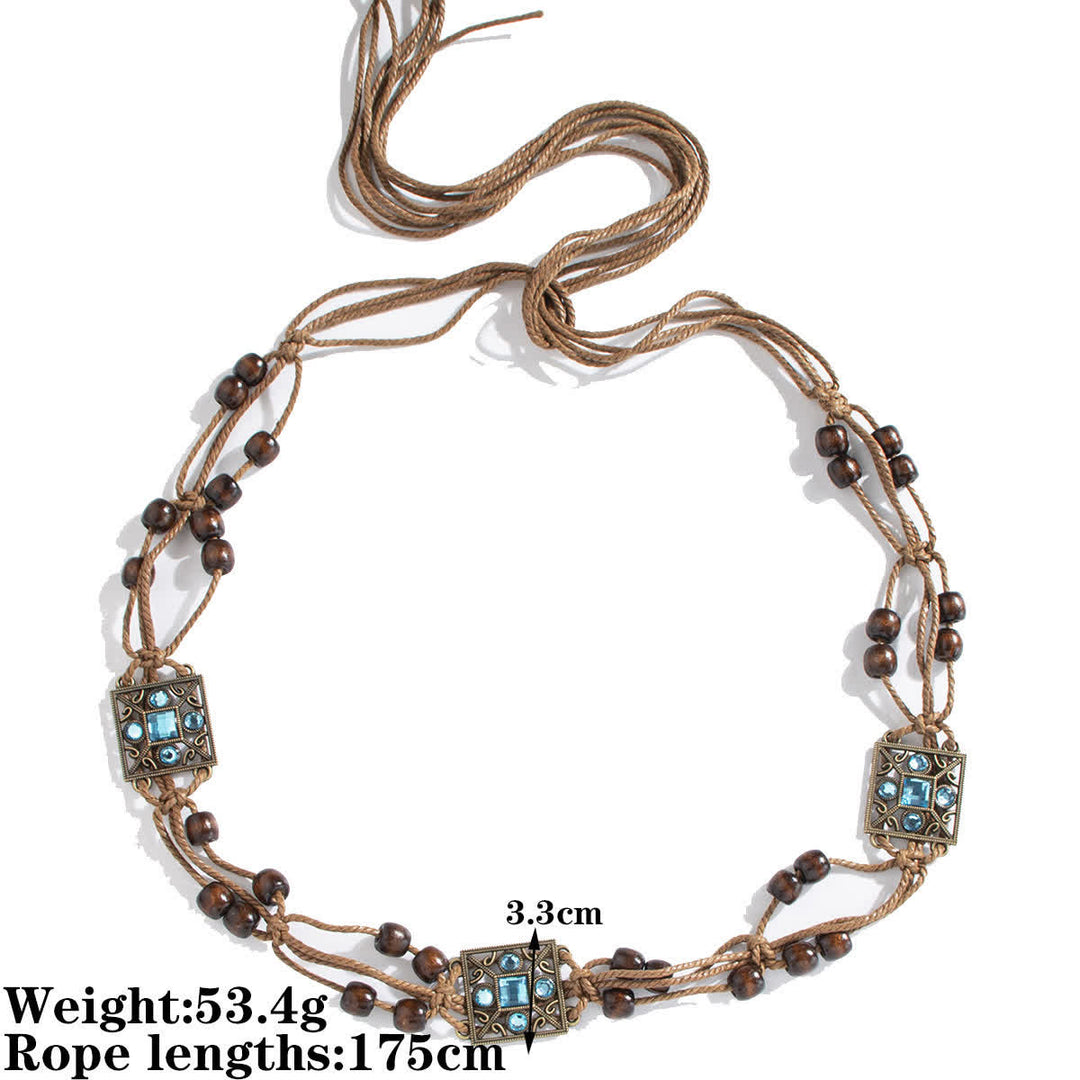 Damen Schmetterlingsblume Schärpe Boho Geflochtener Taillenseil Gürtel