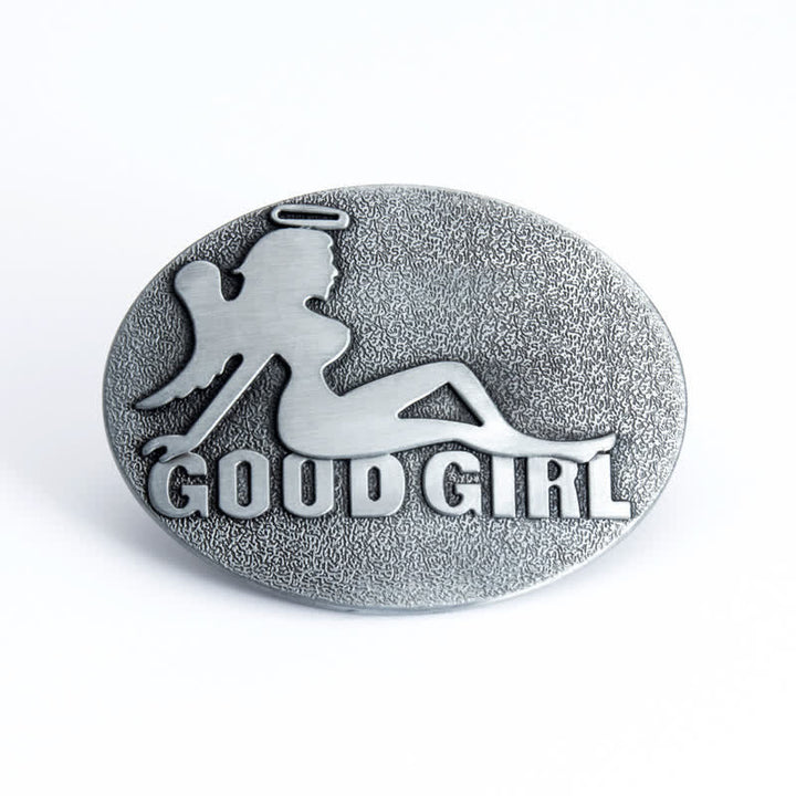 Herren DIY Bad Girl Good Girl Ledergürtel mit Schnalle